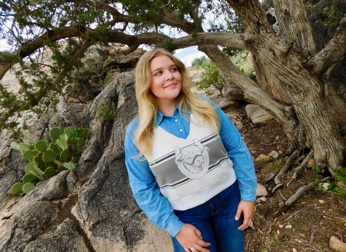 Chambray &sweater top