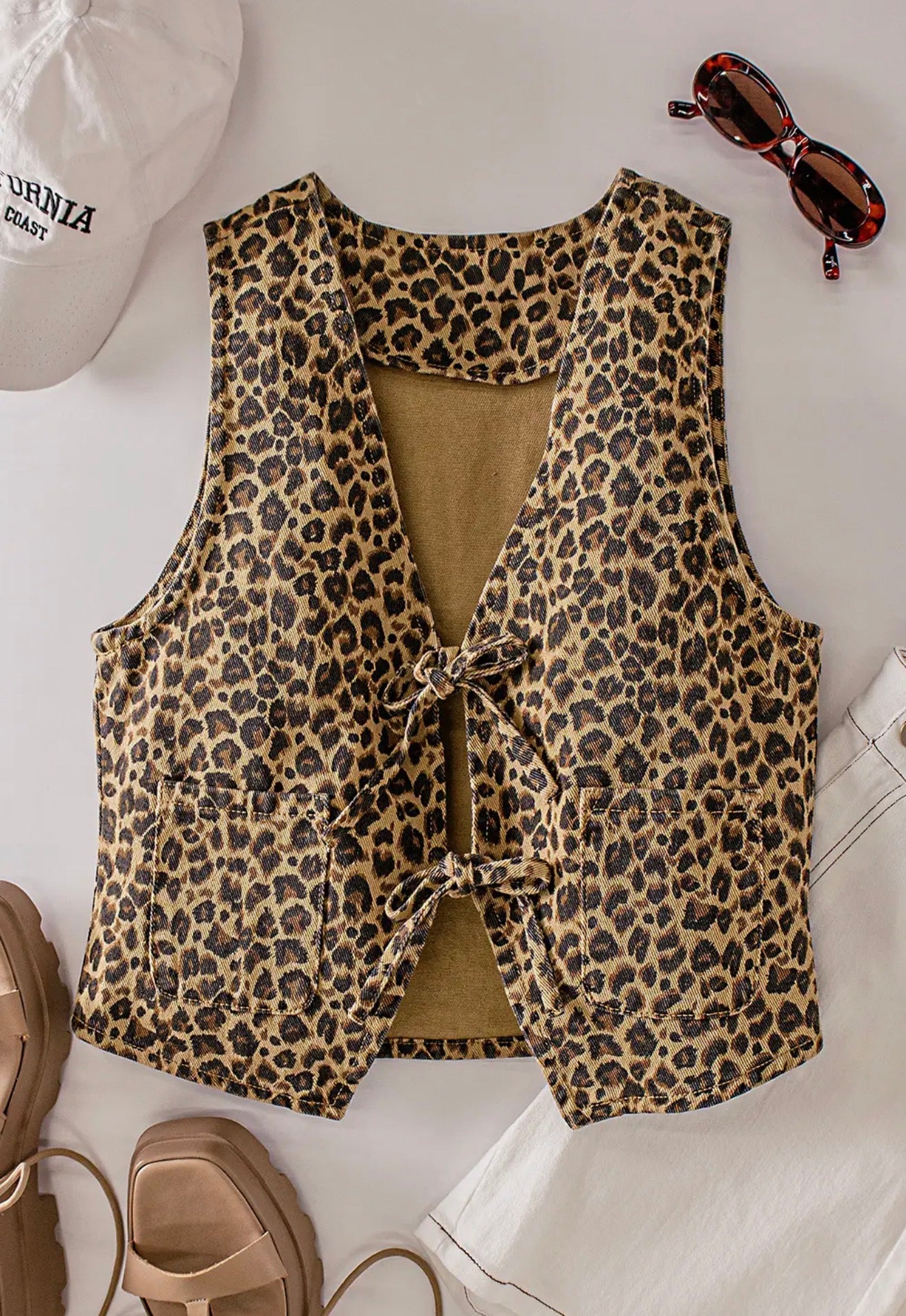 Cheetah print vest 