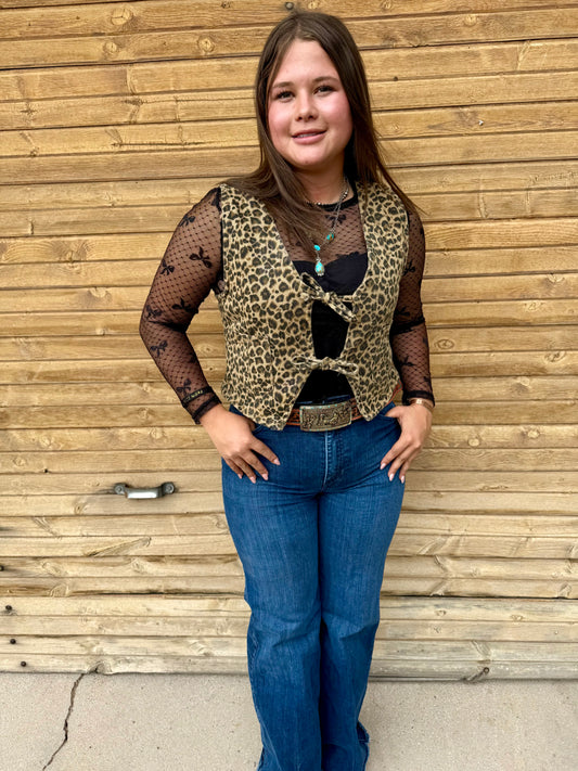 Cheetah print vest ￼