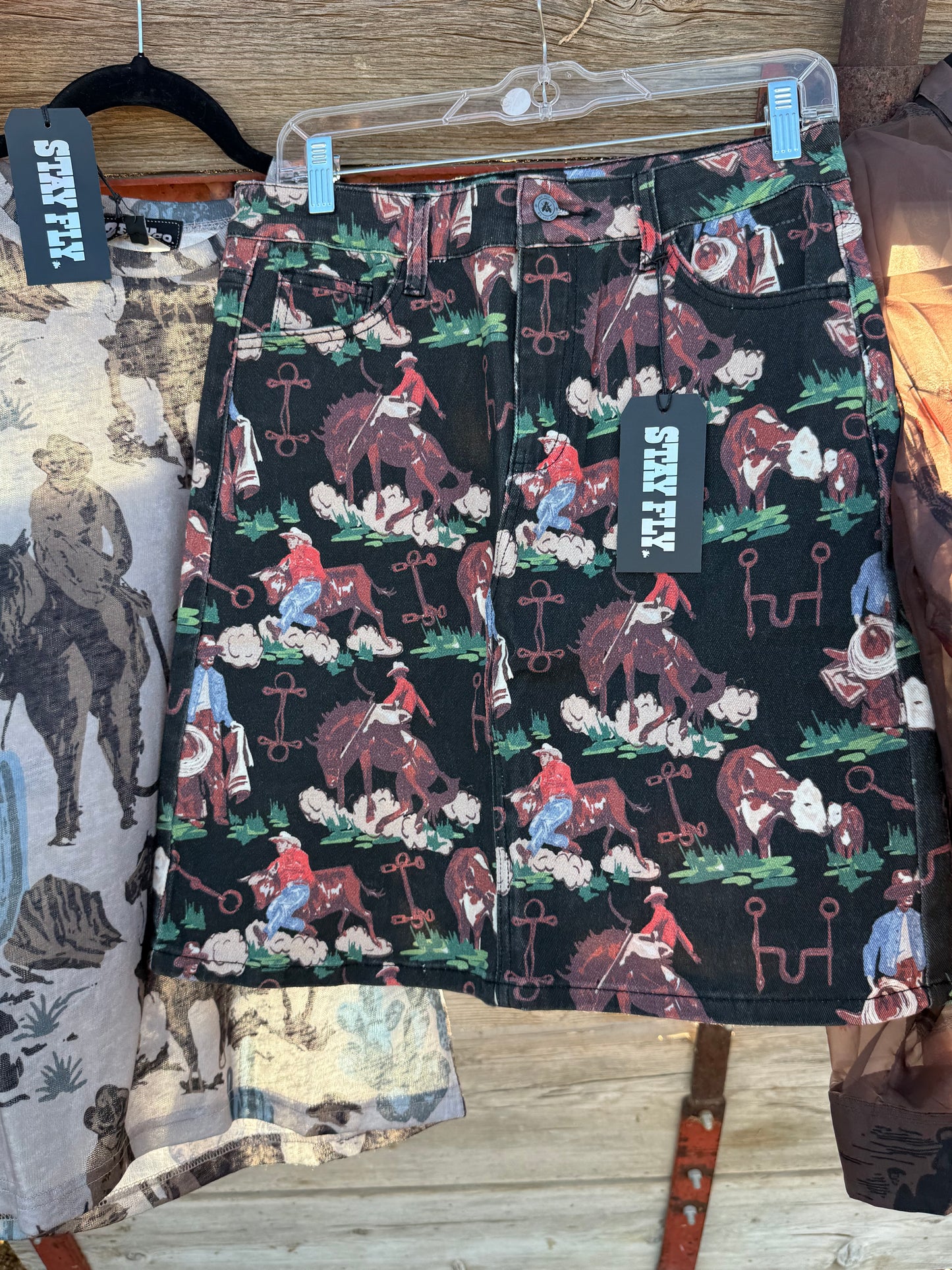 out west denim skirt