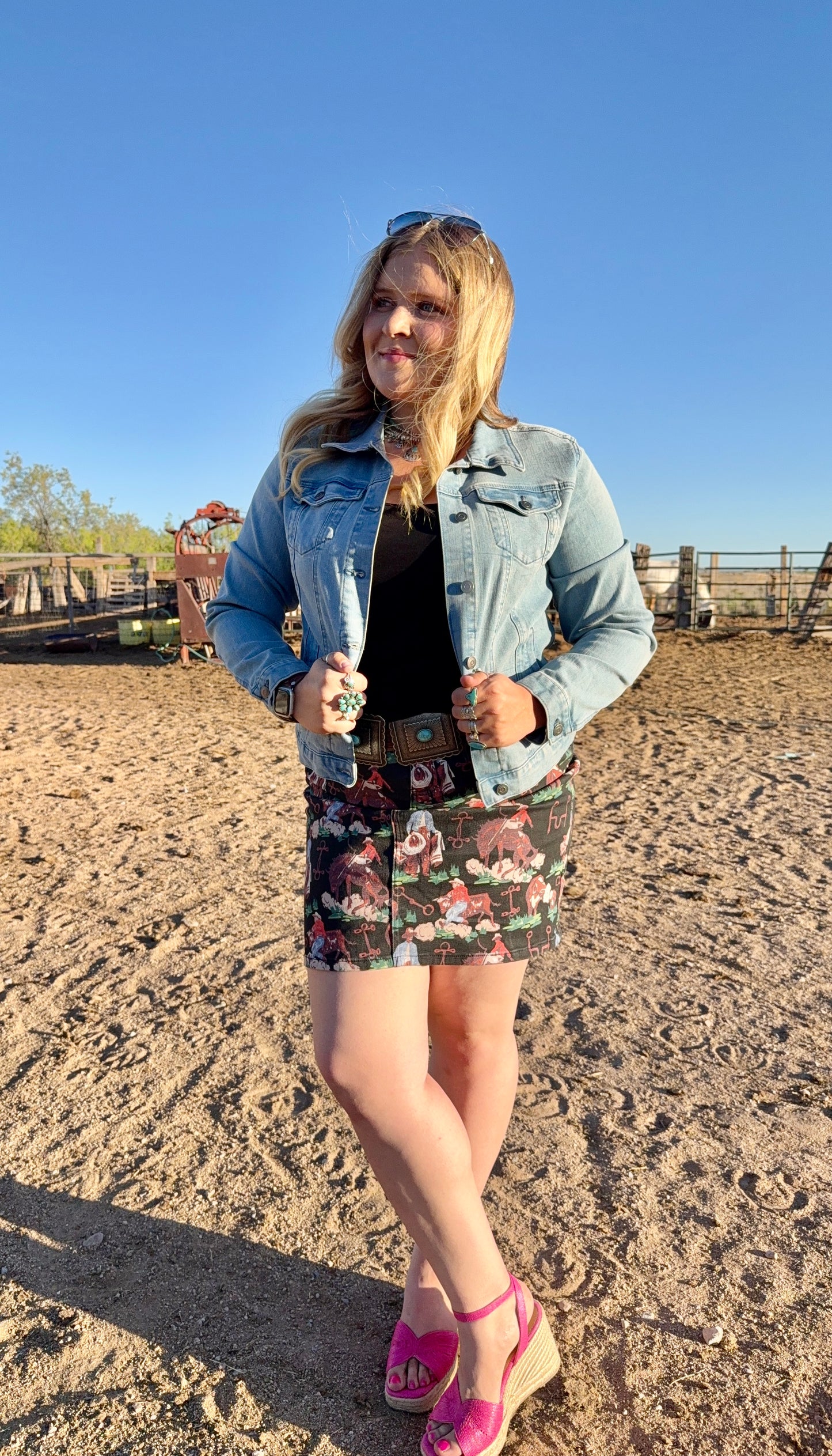 out west denim skirt
