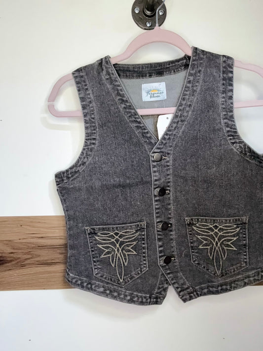 Boot stitch vest dark