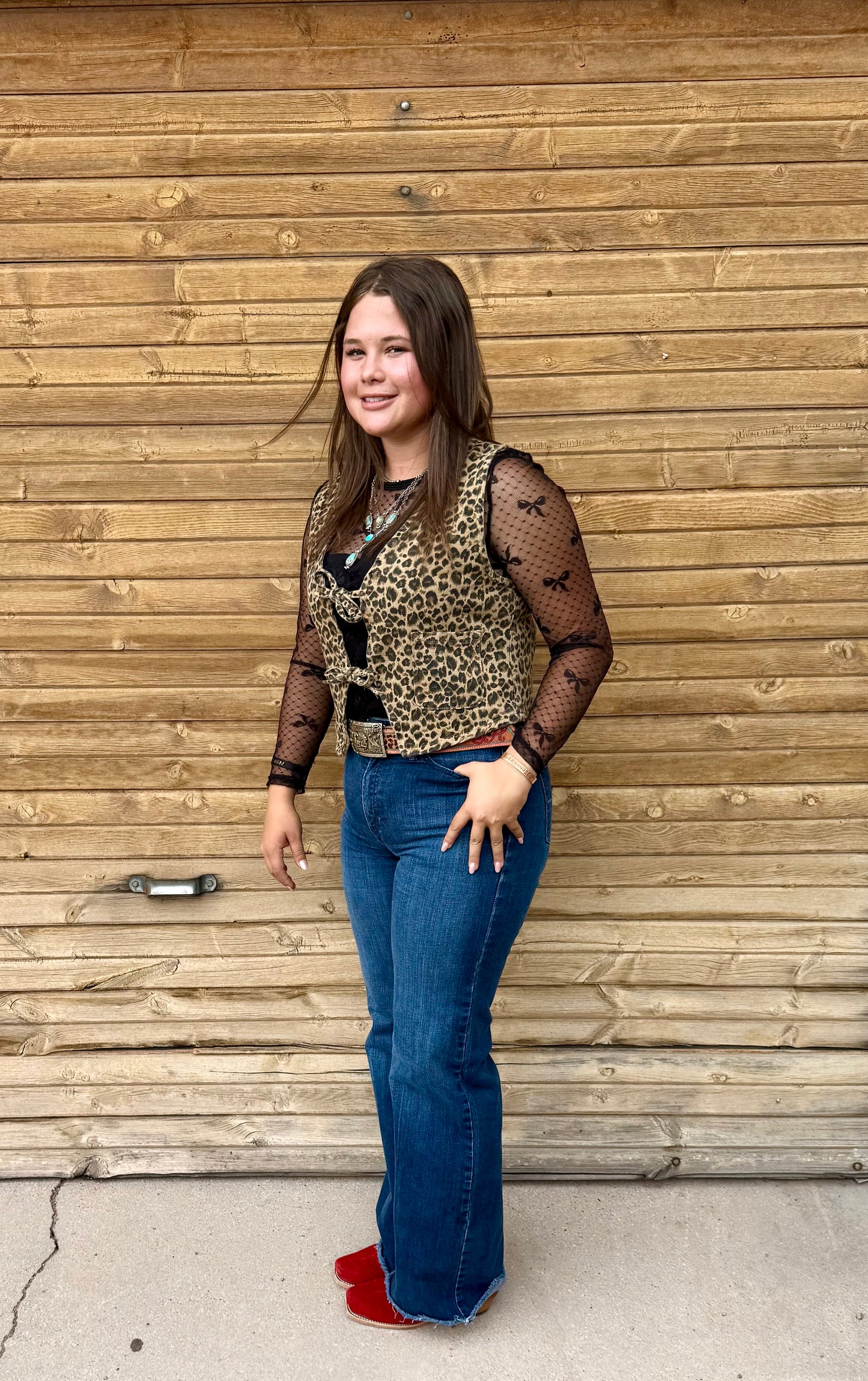 Cheetah print vest ￼