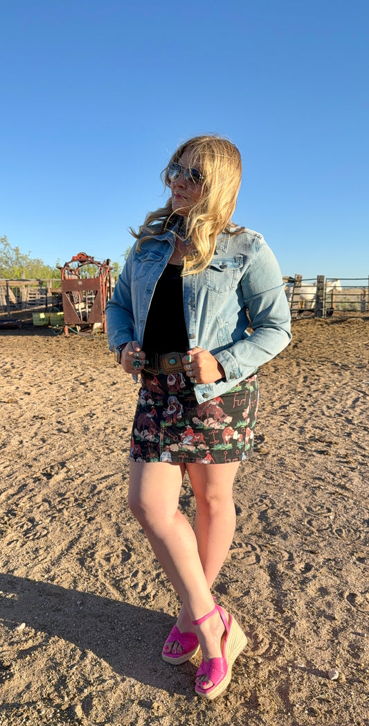 out west denim skirt