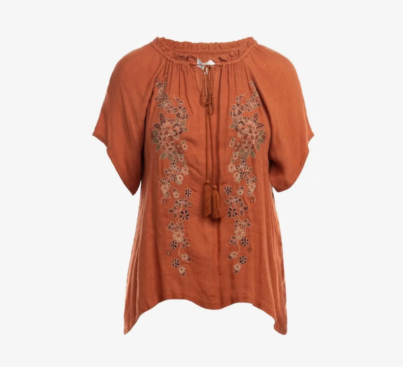 Rust embroidered blouse ￼
