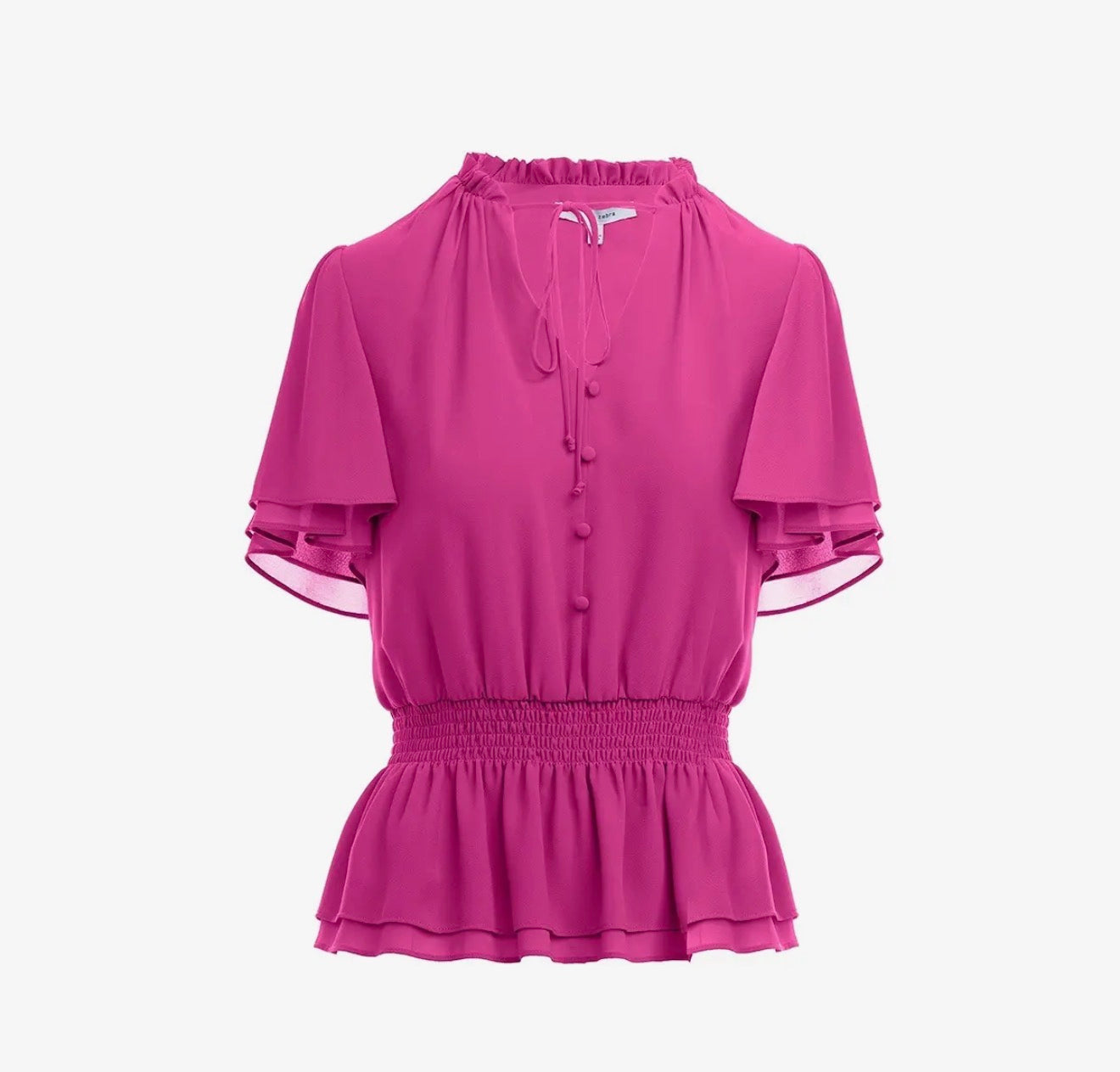 Pink BoHo flutter sleeve blouse ￼